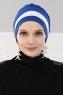 Elsa - Blå & Creme Bomull Turban