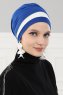 Elsa - Blå & Creme Bomull Turban