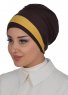 Elsa - Brun & Senapsgul Bomull Turban