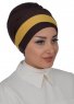 Elsa - Brun & Senapsgul Bomull Turban