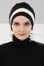 Elsa - Svart & Creme Bomull Turban