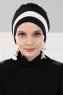 Elsa - Svart & Creme Bomull Turban