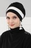 Elsa - Svart & Creme Bomull Turban