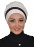 Elsa - Creme & Brun Bomull Turban