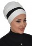 Elsa - Creme & Svart Bomull Turban