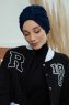 Laura - Marinblå Bomull Turban