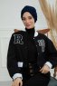 Laura - Marinblå Bomull Turban