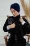Laura - Marinblå Bomull Turban
