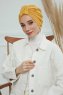 Laura - Senapsgul Bomull Turban
