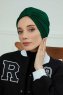 Laura - Mörkgrön Bomull Turban