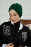 Laura - Mörkgrön Bomull Turban