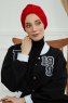 Laura - Röd Bomull Turban