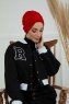 Laura - Röd Bomull Turban