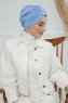 Laura - Sky Blue Bomull Turban