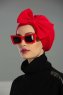 Julia - Röd Bomull Turban - Ayse Turban