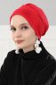 Linda - Röd Bomull Turban - Ayse Turban