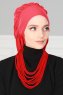 Isabella - Röd Bomull Turban - Ayse Turban