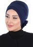 Elisabeth - Marinblå Bomull Turban