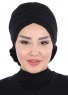 Elisabeth - Svart Bomull Turban