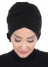 Elisabeth - Svart Bomull Turban