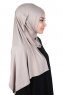 Sigrid - Taupe Bomull Hijab - Ayse Turban