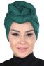 Sigrid - Mörkgrön Bomull Hijab - Ayse Turban