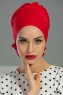 Monica - Röd Bomull Turban - Ayse Turban