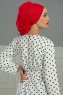 Monica - Röd Bomull Turban - Ayse Turban