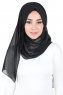 Joline - Svart Premium Chiffon Hijab
