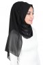 Joline - Svart Premium Chiffon Hijab