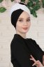 Fiona - Vit & Svart Bomull Turban