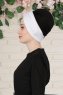 Fiona - Vit & Svart Bomull Turban