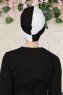 Fiona - Vit & Svart Bomull Turban