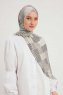 Nurgul - Ljusgrå Mönstrad Hijab