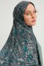 Gulya - Petrolgrön Mönstrad Hijab