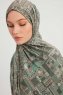 Gulya - Mörkgrön Mönstrad Hijab