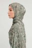 Gulya - Mörkgrön Mönstrad Hijab