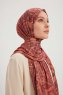 Gulya - Tegelröd Mönstrad Hijab
