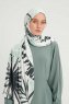 Ezmeray - Ljusgrön Mönstrad Hijab