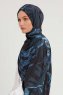 Ezmeray - Marinblå Mönstrad Hijab