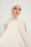 Fadime - Pearl White Mönstrad Hijab