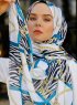 Amapola - Petrol Mönstrad Hijab - Sal Evi