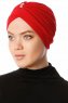 Arwa - Röd Crepe Chiffon Turban - Sehr-i Sal