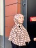 Atika - Beige Mönstrad Bomull Hijab - Mirach