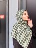 Atika - Grön Mönstrad Bomull Hijab - Mirach