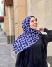 Atika - Marinblå Mönstrad Bomull Hijab - Mirach