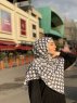 Atika - Vit Mönstrad Bomull Hijab - Mirach