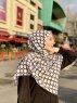 Atika - Vit Mönstrad Bomull Hijab - Mirach