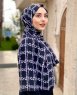 Ayah - Svart Mönstrad Bomull Hijab - Mirach