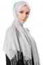 Aysel - Ljusgrå Pashmina Hijab - Gülsoy